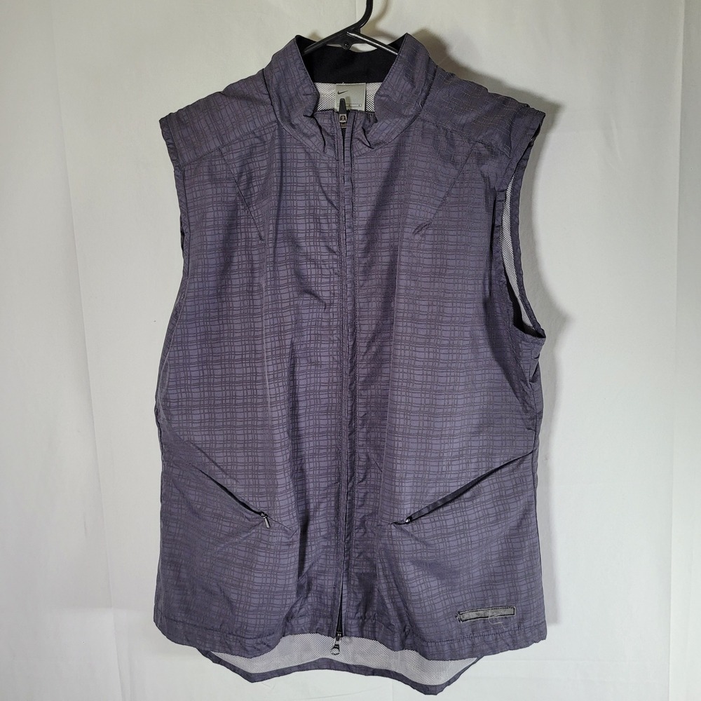 Women's Nike Running Reflective Lightweight Two Way Zipper Vest Large(12-14)